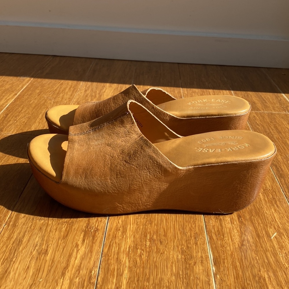 Vintage Leather Wedges, Kirk-Ease, Size 9 or 9.5